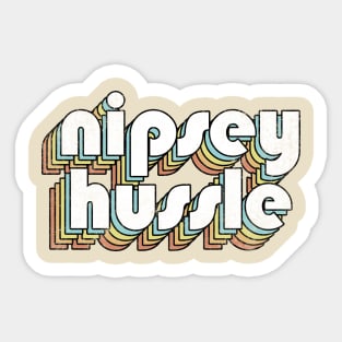 Nipsey Hussle - Retro Rainbow Letters Sticker